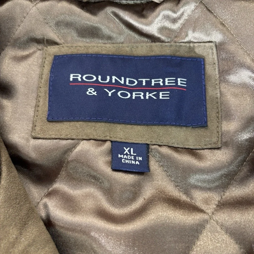 Roundtree & Yorke Mens Bomber Jacket Xl Thinsulate Insulated Full Zip Suede Look - Picture 2 of 16